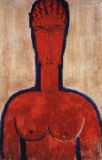 Amedeo Modigliani Large red Bust painting